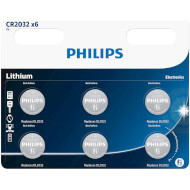 Батарейка PHILIPS Lithium CR2032 6шт/уп (CR2032P6/01B)