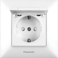 Розетка PANASONIC Arkedia Slim 2P+E with Lid and Safety Shutter Complete White (WNTC02102WH-UA)