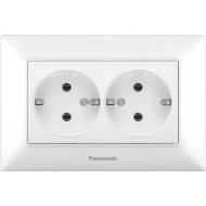 Розетка двойная PANASONIC Arkedia Slim 2P+E Complete White (WNTC02052WH-UA)