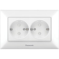 Розетка двойная PANASONIC Arkedia Slim 2P+E with Safety Shutter Complete White (WNTC02152WH-UA)