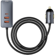 Автомобильное зарядное устройство BASEUS Share Together PPS Fast Charging Car Charger with Extension Cord 120W Gray (CCBT-A0G)