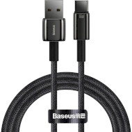 Кабель BASEUS Tungsten Gold Fast Charging Data Cable USB to Type-C 66W 1м Black (CATWJ-B01)