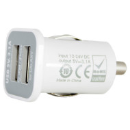 Автомобильное зарядное устройство POWERPLANT 2xUSB-A, 3.1A White (DV00DV5036)