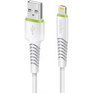Кабель INTALEO CBFLEXL2 USB-A to Lightning 2м White (1283126521416)
