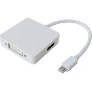 Адаптер FHD 1080p Mini DisplayPort - DVI/DisplayPort/HDMI 0.2м White (S0416)