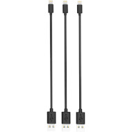 Кабель TIMSTOOL Charge & Sync USB to Lightning 3-pack 0.21м Black (DC21-LT-BL)