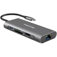 Порт-репликатор EXTRADIGITAL USB-C to 2xUSB3.0, 1xUSB2.0, 1xUSB-C PD, HDMI, SD, RJ-45 (CA913497)