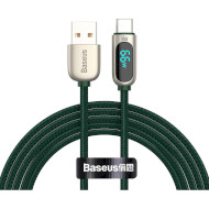 Кабель BASEUS Display Fast Charging Data Cable USB to Type-C 66W 2м Green (CASX020106)