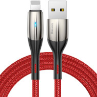 Кабель BASEUS Horizontal Data Cable USB for iP 2.4A 1м Red (CALSP-B09)