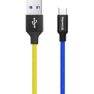 Кабель COLORWAY National USB to Type-C 1м Blue/Yellow (CW-CBUC052-BLY)