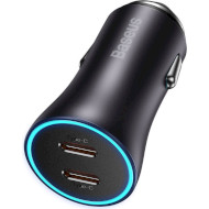 Автомобильное зарядное устройство BASEUS Golden Contactor Pro Dual Fast Charger Car Charger C+C 40W Dark Gray (CGJP000013)