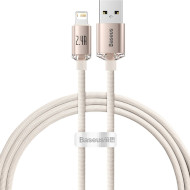 Кабель BASEUS Crystal Shine Series Fast Charging Data Cable USB to iP 2.4A 1.2м Pink (CAJY001104)