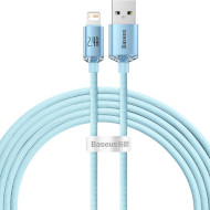 Кабель BASEUS Crystal Shine Series Fast Charging Data Cable USB to iP 2.4A 2м Sky Blue (CAJY001203)