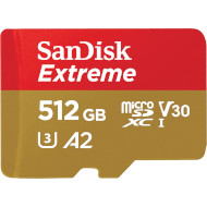 Карта памяти SANDISK microSDXC Extreme 512GB UHS-I U3 V30 A2 Class 10 + SD-adapter (SDSQXAV-512G-GN6MA)