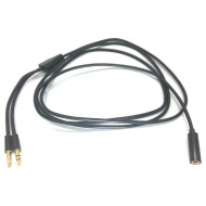 Сплиттер POWERPLANT mini-jack 3.5mm (F) - 2xmini-jack 3.5mm (M) 1.5м Black (DV00DV4057)
