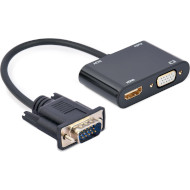 Адаптер CABLEXPERT VGA to HDMI/VGA+audio 3.5mm Black (A-VGA-HDMI-02)