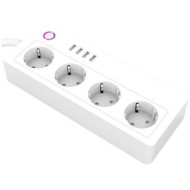 Сетевой фильтр TUYA Smart White, 4 розетки, 4xUSB, 1.8м (HS082383)