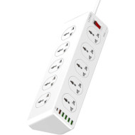 Удлинитель LDNIO SC10610 White, 10 розеток, 1xUSB-C, 5xUSB, 2м