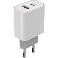 Зарядное устройство COLORWAY Power Delivery 1xUSB-C, 1xUSB-A, PPS, 30W White (CW-CHS037PD-WT)