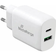 Зарядное устройство MEDIARANGE 43W Fast charging 1xUSB-A, 1xUSB-C, PD3.0, QC3.0 White