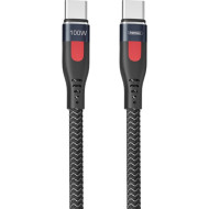 Кабель REMAX Lesu Pro Aluminum Alloy Type-C to Type-C PD 100W 1м Black (RC-187C)