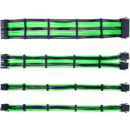 Комплект кабелей для блока питания QUBE ATX 24-pin/EPS 8-pin/PCIe 6+2-pin Black/Green (QBWSET24P2X8P2X8PBG)
