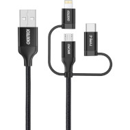 Кабель CHOETECH IP0030 MFI USB-A to Lightning/Type-C/Micro-USB Cable 1.2м Black (IP0030-BK)