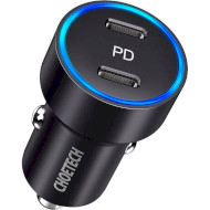 Автомобильное зарядное устройство CHOETECH C0054 36W Dual USB Car Charger Black