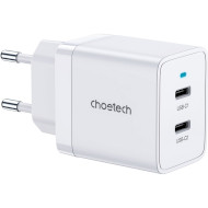 Зарядное устройство CHOETECH Q5006 40W USB-C PD Wall Charger White