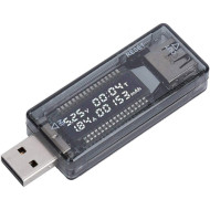 USB тестер KEWEISI KWS-V21 напряжения (3-20V), силы тока (0-3A) и заряда батареи (0-99999 mAh)