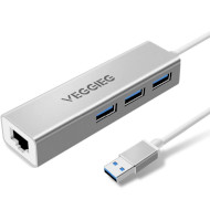 Сетевой адаптер с USB хабом VEGGIEG U3-3U-S