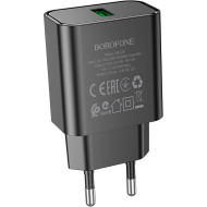 Зарядное устройство BOROFONE BA72A Spring1xUSB-A QC3.0 18W Black