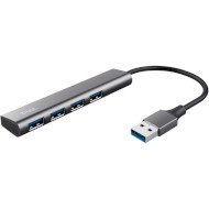 USB хаб TRUST Halyx 4 Port USB 3.2 Gray (24947)