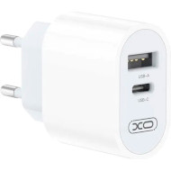 Зарядное устройство XO L97 1xUSB-A, 1xUSB-C, PD, 12W White w/Type-C to Type-C cable (XO-L97-WH)