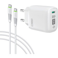 Зарядное устройство INTALEO TCGQPD120T 1xUSB-C, 3A White w/Type-C cable