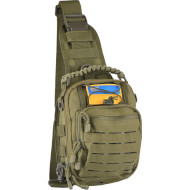 Сумка-слинг тактическая 2E Tactical Laser Cut OD Green (2E-MILSLIBAG-Y09L-OG)