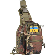 Сумка-слинг тактическая 2E Tactical Laser Cut Wood Camo (2E-MILSLIBAG-Y09L-WC)