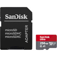 Карта памяти SANDISK microSDXC Ultra 256GB UHS-I A1 Class 10 + SD-adapter (SDSQUAC-256G-GN6MA)