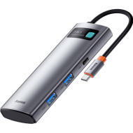 Порт-репликатор BASEUS Metal Gleam Series 7-in-1 Multifunctional Type-C Hub Docking Station Gray (WKWG020113)
