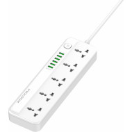 Сетевой фильтр PROLOGIX PR-SC5614W White, 5 розеток, 6xUSB, 2м