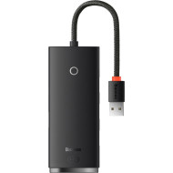 USB-хаб BASEUS Lite Series 4-port USB-A to 4xUSB3.0 Hub Adapter 0.25m Black (WKQX030001)