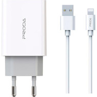 Зарядное устройство PRODA PD-A28i 2xUSB-A, 2.4A White w/Lightning cable