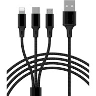 Кабель PRODA Azeada PD-B92th USB-A to Lightning/Micro-USB/Type-C 1.3м Black