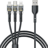 Кабель PRODA Azeada PD-B94th USB-A to Lightning/Micro-USB/Type-C 1.2м Black