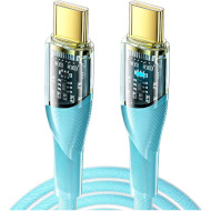 Кабель ESSAGER Interstellar Transparent Design Charging Cable Type-C to Type-C 100W 1м Blue (EXCTT1-XJ03-P)