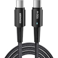 Кабель ESSAGER Sunset 100W Charging Data Cable Type-C to Type-C 1м Black (EXCTT1-CG01)