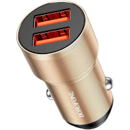 Автомобильное зарядное устройство BOROFONE BZ19 Wisdom 2xUSB-A, 2.4A Gold (BZ19G)