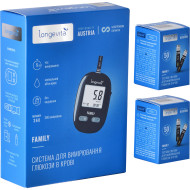 Глюкометр LONGEVITA Family + 100шт тест-полосок (2*50шт/уп)