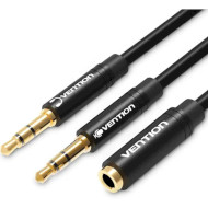 Сплиттер VENTION mini-jack 3.5mm 0.3м Black (BBTBY)