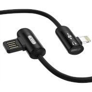 Кабель XO NB38 USB-A to Lightning/Lightning Audio 1м Black